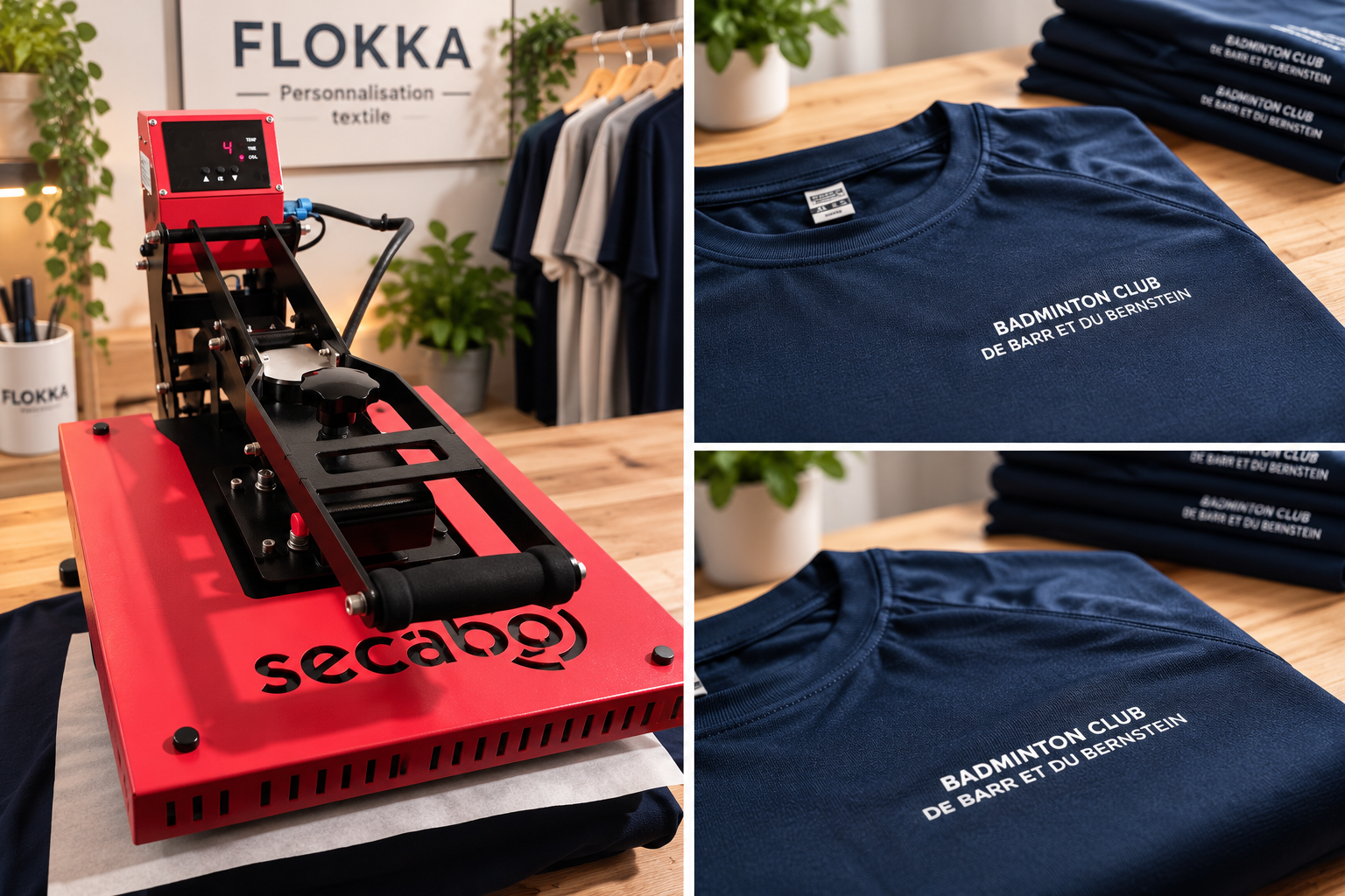 Atelier FLOKKA - Presse à flocage Secabo et textiles personnalisés